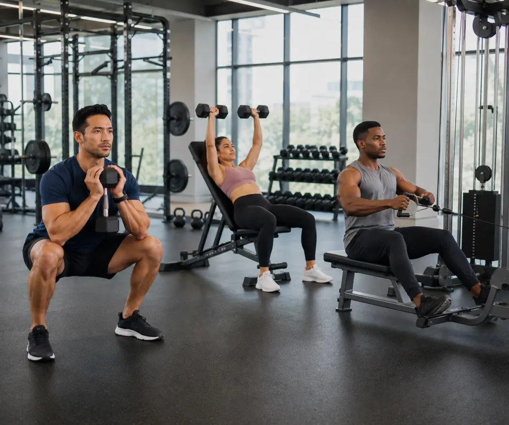 Progressive overload using more repetitions and gradually heavier dumbbells